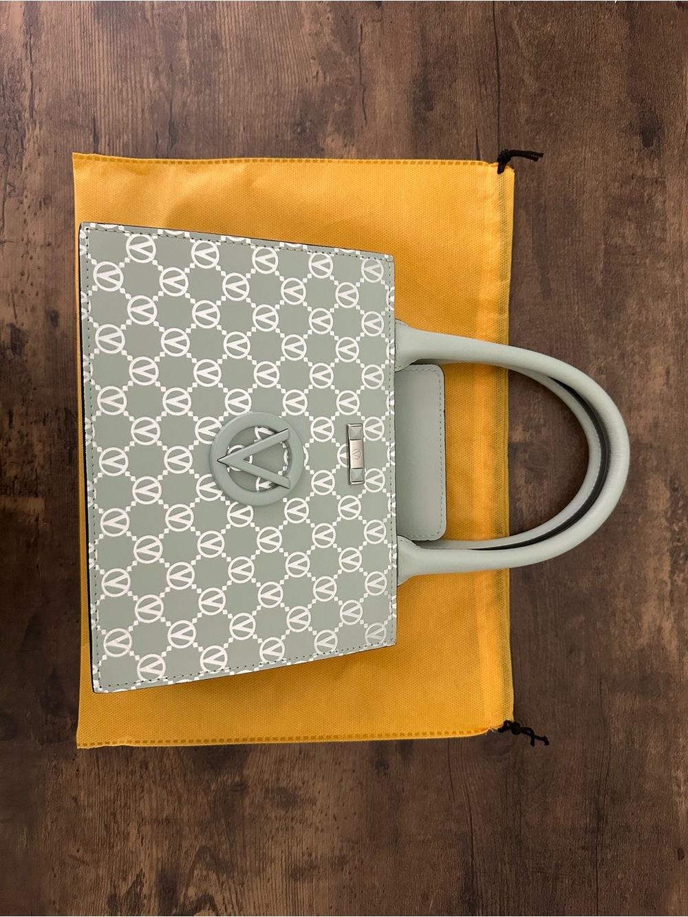 Valentino Sage Green Monogram Mini Tote